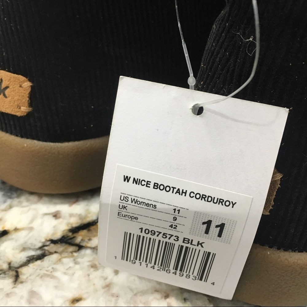 Sanuk Women's NICE Bootah CORDUROY - BLACK - Picture 5 of 6